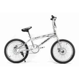 Bicicleta BMX aluminio cromado R20 plata rotor 360