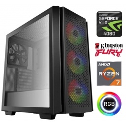 Equipo Gamer Ryzen 7 8700F, 16GB, 1TB NVMe, RTX 4060 8GB